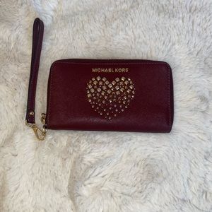 Michale kors studded heart wallet
